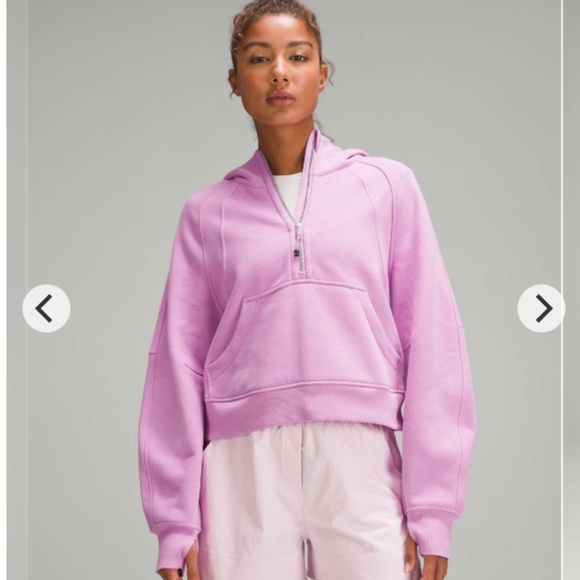 lululemon athletica Tops - LULULEMON | Pink Scuba Oversized Half Zip Hoodie (size M/L)